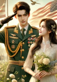DALL·E 2024-08-04 16.41.40 – A romantic scene based on the theme ‘Xin Chào Thiếu Tướng Đại Nhân’ (Hello, Major General), featuring a strong and confident military man and a beauti