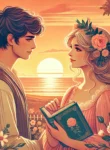 DALL·E 2024-07-29 23.14.37 – A romantic scene depicting a couple looking at each other with loving eyes. They stand in a beautiful setting, possibly by the seaside at sunset or in
