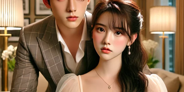 DALL·E 2024-08-06 21.52.27 – A romantic and slightly tense scene based on the theme ‘Muôn Vàn Mềm Mại’ (Endless Softness), featuring a young woman named Ngu Ý and a young man name
