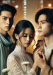 DALL·E 2024-08-07 21.15.38 – A dramatic and emotional urban romance scene based on the theme ‘Mưu Đồ’ (Scheme), featuring a love triangle with a young woman and two young men. The