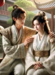 DALL·E 2024-08-07 21.45.03 – A romantic and elegant ancient romance scene featuring a handsome and strong young man (male lead) and a beautiful and gentle young woman (female lead