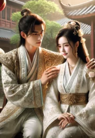 DALL·E 2024-08-07 21.45.03 – A romantic and elegant ancient romance scene featuring a handsome and strong young man (male lead) and a beautiful and gentle young woman (female lead